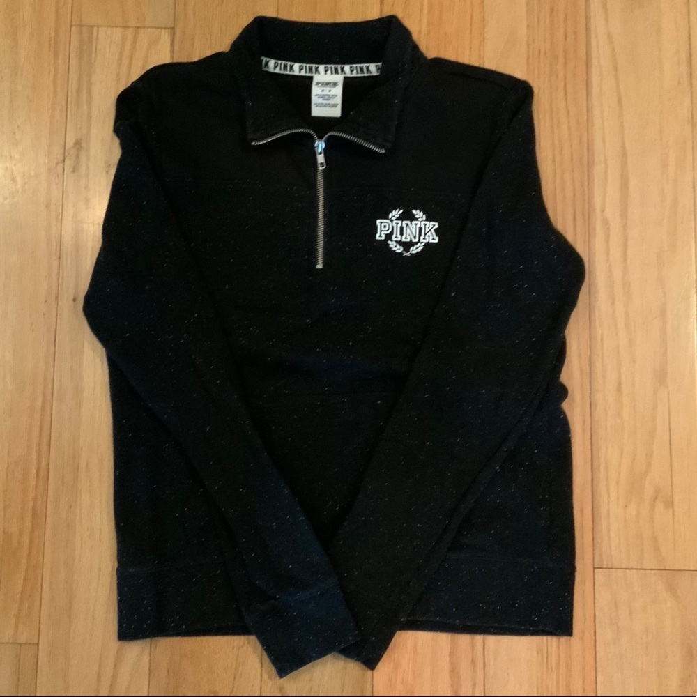 White Speckled Pink quarter zip